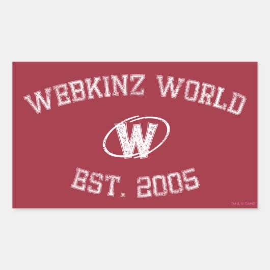 Sticker Rectangulaire Webkinz World Est. 2005 (Devant)