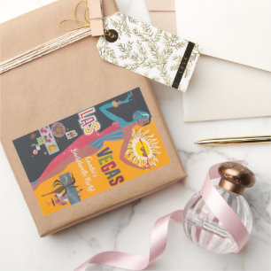 Sticker Rectangulaire Week-end de célibataire rétro à Las Vegas