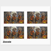 Sticker Rectangulaire Weimaraner Halloween Éffrayant (Feuille)