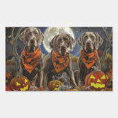 Sticker Rectangulaire Weimaraner Halloween Éffrayant (Devant)