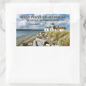 Sticker Rectangulaire West Point Lighthouse, Seattle Washington (Sac)