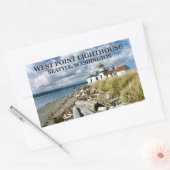 Sticker Rectangulaire West Point Lighthouse, Seattle Washington (Enveloppe)