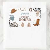 Sticker Rectangulaire Western First Rodeo Wild West Boy Premier annivers (Sac)