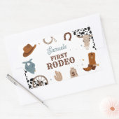 Sticker Rectangulaire Western First Rodeo Wild West Boy Premier annivers (Enveloppe)