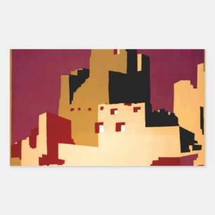 Sticker Rectangulaire Western Southwest Pueblo WPA National