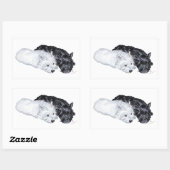 Sticker Rectangulaire Westie & Scottie at Ease (Feuille)