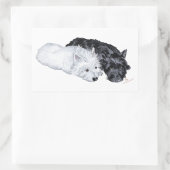 Sticker Rectangulaire Westie & Scottie at Ease (Sac)
