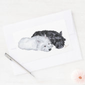 Sticker Rectangulaire Westie & Scottie at Ease (Enveloppe)
