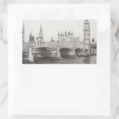 Sticker Rectangulaire Westminster Bridge London UK. 30/10/2006 (Sac)