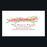Sticker Rectangulaire We've Moved/New Address , watercolor Christmas<br><div class="desc">Bannière de Noël avec sainte et baies, aquarelle peinte à la main Après tout le travail et le stress, dites-leur que vous avez une nouvelle adresse ! Il n'y a pas de meilleur moyen (et plus facile !) de diffuser l'information que de leur envoyer une carte de Noël avec un...</div>