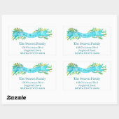 Sticker Rectangulaire We've Moved/New Address , watercolor Christmas (Feuille)