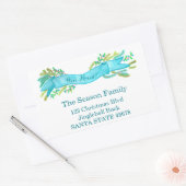 Sticker Rectangulaire We've Moved/New Address , watercolor Christmas (Enveloppe)