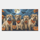 Sticker Rectangulaire Wheaten Terrier Halloween Éffrayant (Devant)