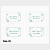 Sticker Rectangulaire Whimsical Christmas Hand Drawn Scribble Minimalist (Feuille)