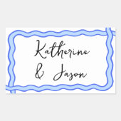 Sticker Rectangulaire Whimsical Wavy Retro Merci Super cadeau (Devant)