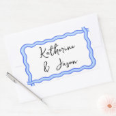 Sticker Rectangulaire Whimsical Wavy Retro Merci Super cadeau (Enveloppe)