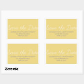 Sticker Rectangulaire Whimsy Save Date Stickers, Jaune (Feuille)