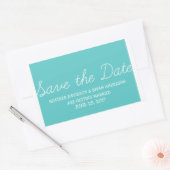 Sticker Rectangulaire Whimsy Save Date Stickers, Turquoise (Enveloppe)