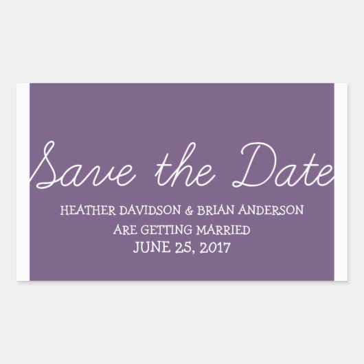 Sticker Rectangulaire Whimsy Save Date Stickers, violet (Devant)