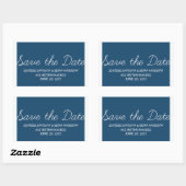 Sticker Rectangulaire Whimsy Save the Date Stickers, Bleu (Feuille)
