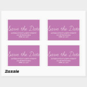 Sticker Rectangulaire Whimsy Save the Date Stickers, Fuchsia (Feuille)