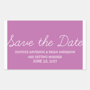 Sticker Rectangulaire Whimsy Save the Date Stickers, Fuchsia