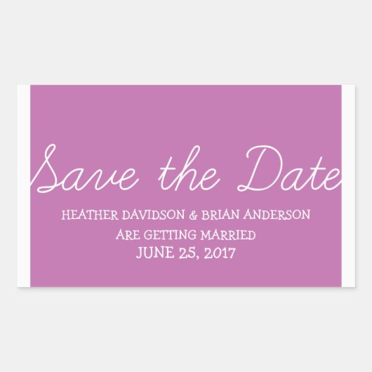 Sticker Rectangulaire Whimsy Save the Date Stickers, Fuchsia (Devant)