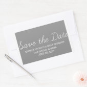 Sticker Rectangulaire Whimsy Save the Date Stickers, Grey (Enveloppe)
