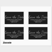 Sticker Rectangulaire Whimsy Save the Date Stickers, Noir (Feuille)
