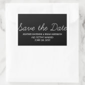 Sticker Rectangulaire Whimsy Save the Date Stickers, Noir (Sac)