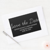 Sticker Rectangulaire Whimsy Save the Date Stickers, Noir (Enveloppe)
