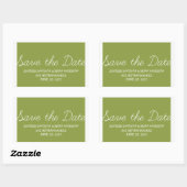 Sticker Rectangulaire Whimsy Save the Date Stickers, Olive Green (Feuille)