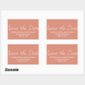 Sticker Rectangulaire Whimsy Save the Date Stickers, Orange (Feuille)