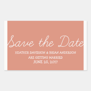 Sticker Rectangulaire Whimsy Save the Date Stickers, Orange