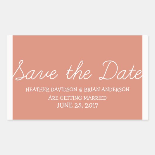 Sticker Rectangulaire Whimsy Save the Date Stickers, Orange (Devant)