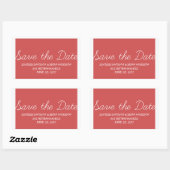 Sticker Rectangulaire Whimsy Save the Date Stickers, Rouge (Feuille)