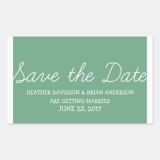 Sticker Rectangulaire Whimsy Save the Date Stickers, Vert (Devant)