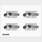 Sticker Rectangulaire Whiskey Tango Foxtrot - Vêtements d'aviation (Feuille)