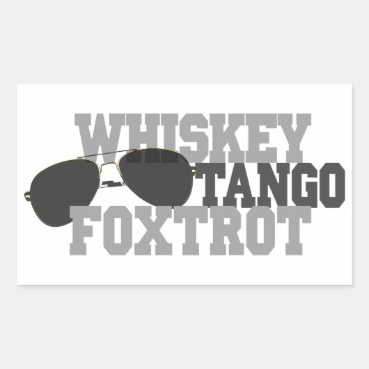 Sticker Rectangulaire Whiskey Tango Foxtrot - Vêtements d'aviation (Devant)