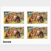 Sticker Rectangulaire Whispering Cat, Louis Wain (Feuille)