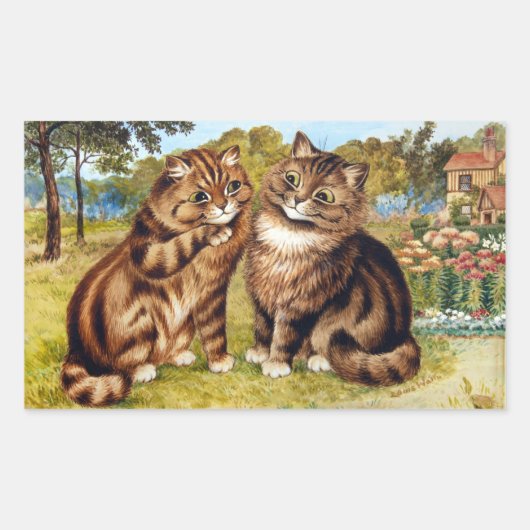 Sticker Rectangulaire Whispering Cat, Louis Wain (Devant)