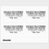 Sticker Rectangulaire White and Faux glitter personalized (Feuille)