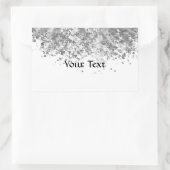 Sticker Rectangulaire White and Faux glitter personalized (Sac)