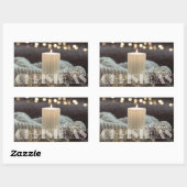 Sticker Rectangulaire White Candle Cozy Christmas (Feuille)