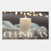 Sticker Rectangulaire White Candle Cozy Christmas (Devant)