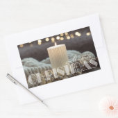 Sticker Rectangulaire White Candle Cozy Christmas (Enveloppe)