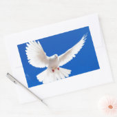 Sticker Rectangulaire White Dove Bird Peace Love Flying Sky (Enveloppe)