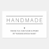 Sticker Rectangulaire White Minimalist Handmade Artisan Gratitude (Devant)