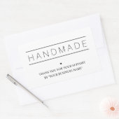 Sticker Rectangulaire White Minimalist Handmade Artisan Gratitude (Enveloppe)