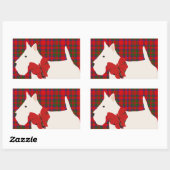 Sticker Rectangulaire White Scottish Terrier Tartan  (Feuille)